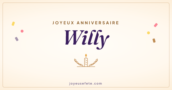 Image « Joyeux anniversaire Willy » au format large
