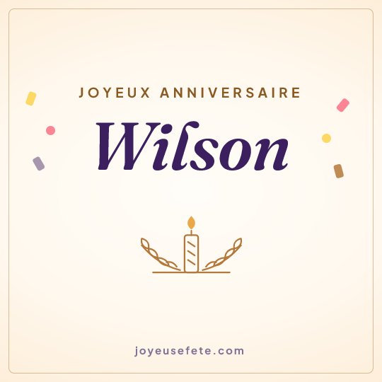 Image carrée « Joyeux anniversaire Wilson » pour WhatsApp
