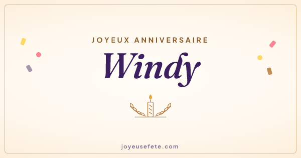 Image « Joyeux anniversaire Windy » au format large