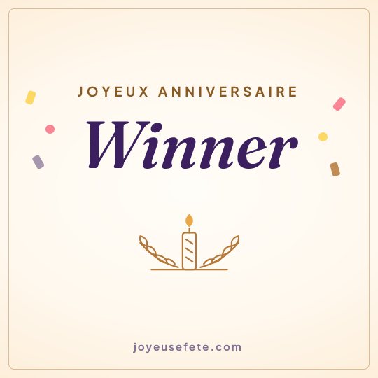 Image carrée « Joyeux anniversaire Winner » pour WhatsApp