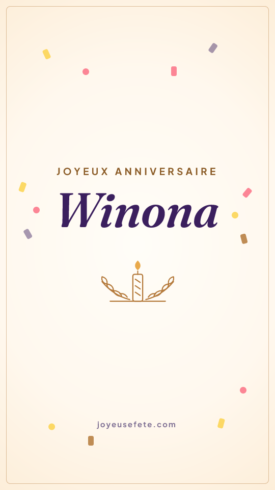 Image « Joyeux anniversaire Winona » au format story