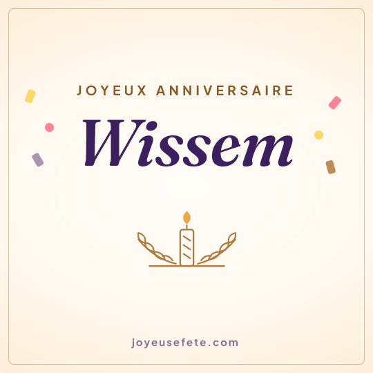 Image carrée « Joyeux anniversaire Wissem » pour WhatsApp
