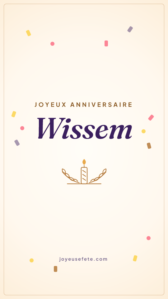 Image « Joyeux anniversaire Wissem » au format story