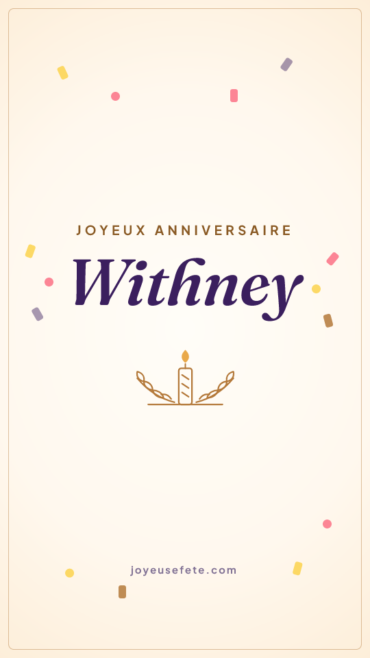 Image « Joyeux anniversaire Withney » au format story