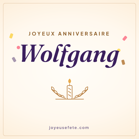 Image carrée « Joyeux anniversaire Wolfgang » pour WhatsApp