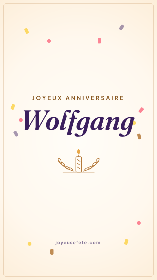 Image « Joyeux anniversaire Wolfgang » au format story