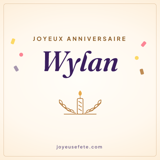Image carrée « Joyeux anniversaire Wylan » pour WhatsApp