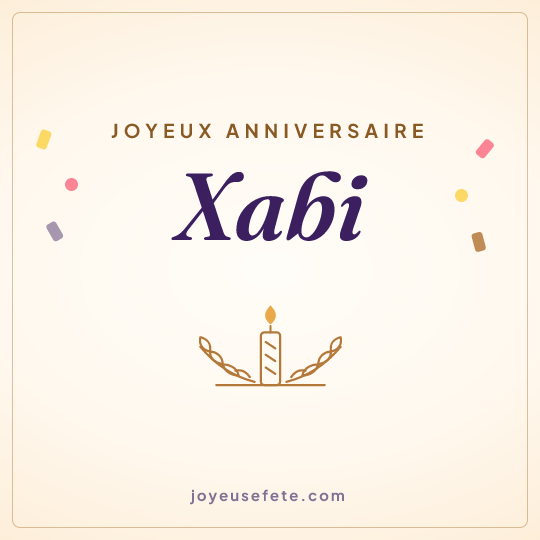 Image carrée « Joyeux anniversaire Xabi » pour WhatsApp