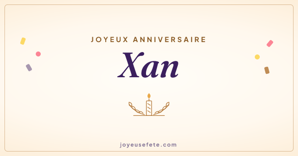 Image « Joyeux anniversaire Xan » au format large