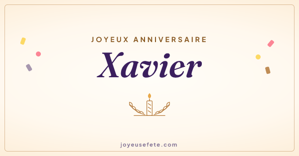 Image « Joyeux anniversaire Xavier » au format large