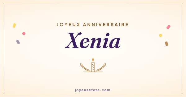 Image « Joyeux anniversaire Xenia » au format large