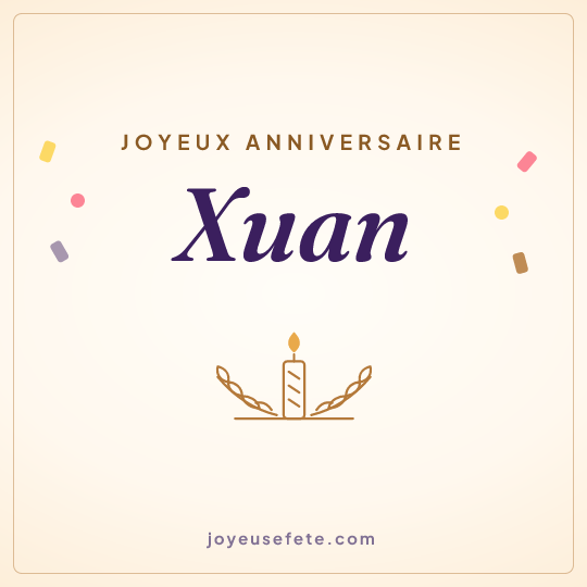 Image carrée « Joyeux anniversaire Xuan » pour WhatsApp