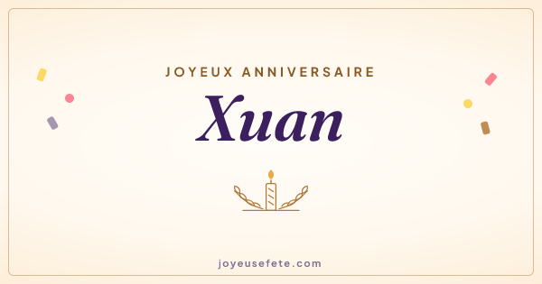 Image « Joyeux anniversaire Xuan » au format large