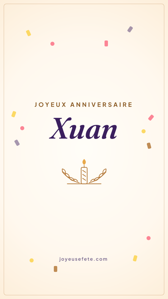 Image « Joyeux anniversaire Xuan » au format story