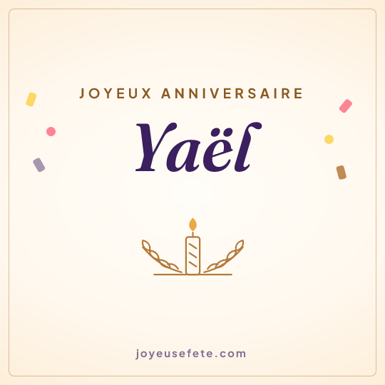Image carrée « Joyeux anniversaire Yaël » pour WhatsApp