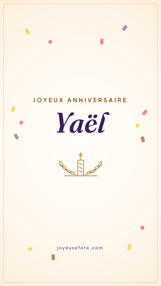 Image « Joyeux anniversaire Yaël » au format story