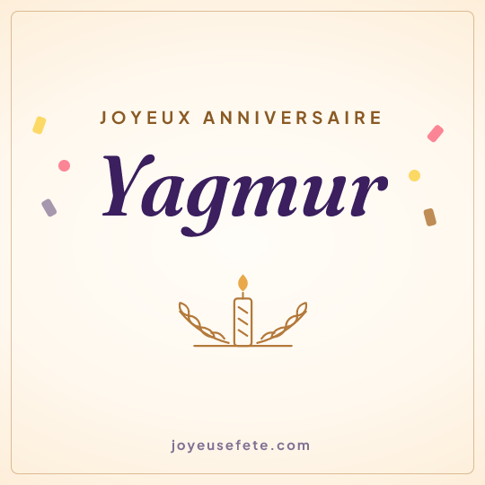 Image carrée « Joyeux anniversaire Yagmur » pour WhatsApp