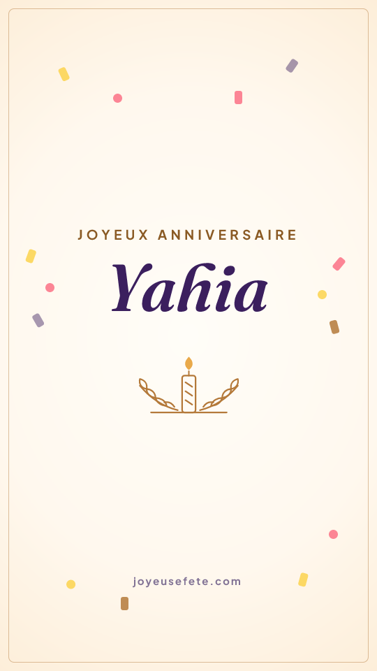 Image « Joyeux anniversaire Yahia » au format story