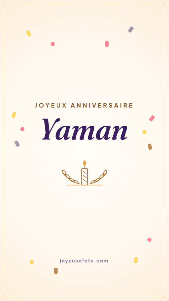 Image « Joyeux anniversaire Yaman » au format story
