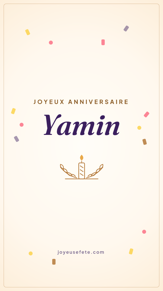 Image « Joyeux anniversaire Yamin » au format story