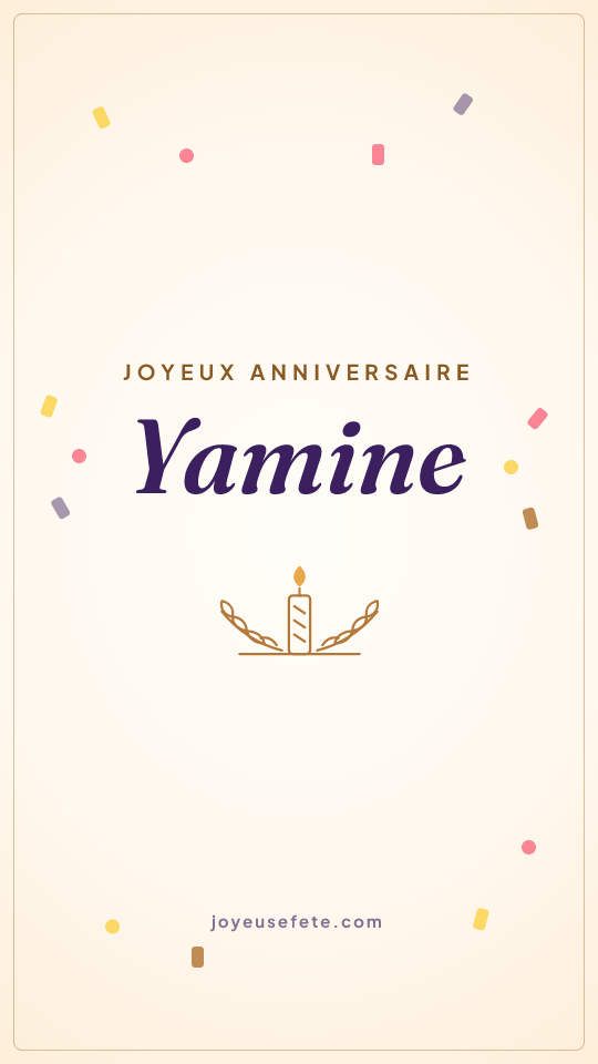 Image « Joyeux anniversaire Yamine » au format story