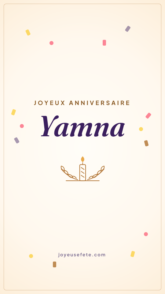 Image « Joyeux anniversaire Yamna » au format story