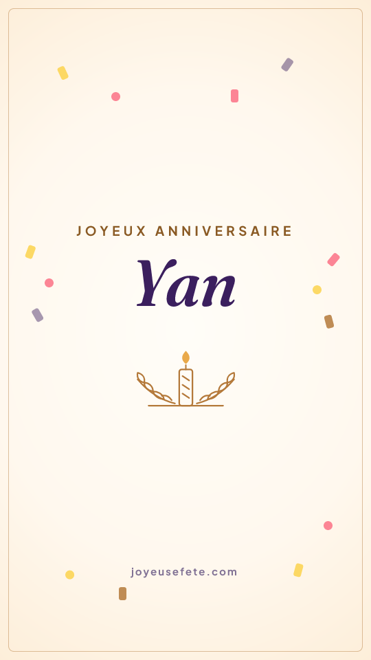 Image « Joyeux anniversaire Yan » au format story