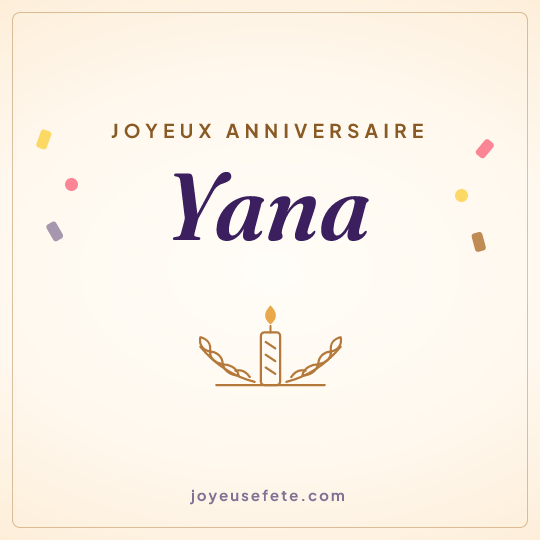Image carrée « Joyeux anniversaire Yana » pour WhatsApp