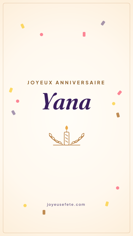 Image « Joyeux anniversaire Yana » au format story