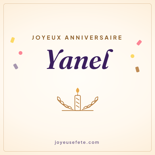 Image carrée « Joyeux anniversaire Yanel » pour WhatsApp