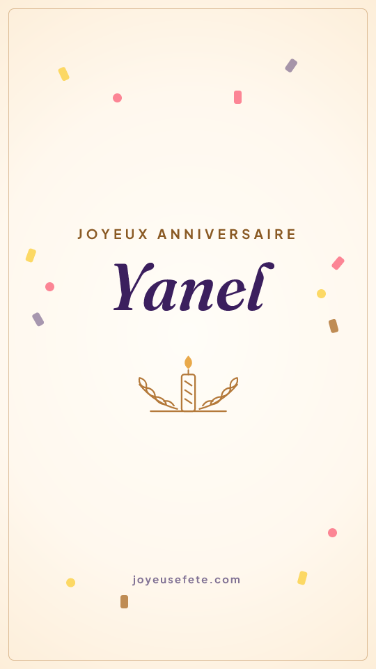 Image « Joyeux anniversaire Yanel » au format story