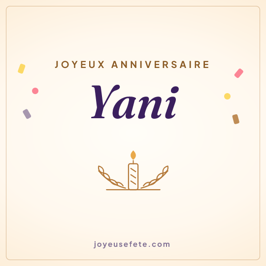 Image carrée « Joyeux anniversaire Yani » pour WhatsApp