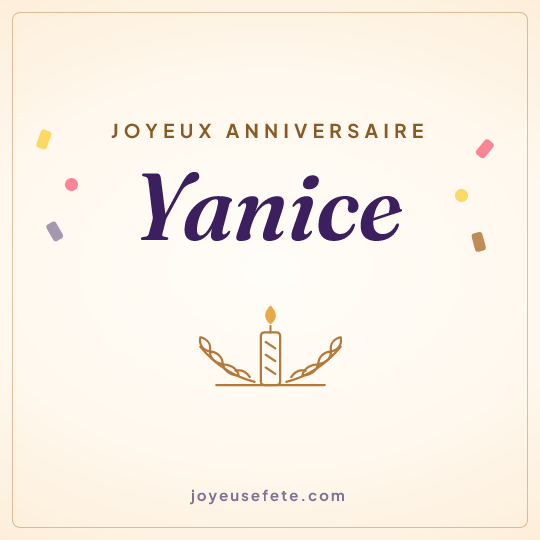 Image carrée « Joyeux anniversaire Yanice » pour WhatsApp