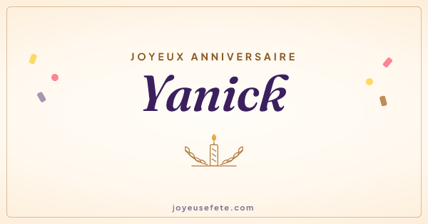 Image « Joyeux anniversaire Yanick » au format large