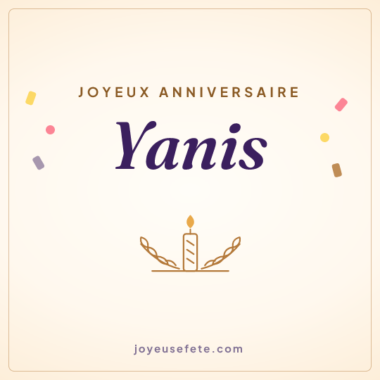 Image carrée « Joyeux anniversaire Yanis » pour WhatsApp