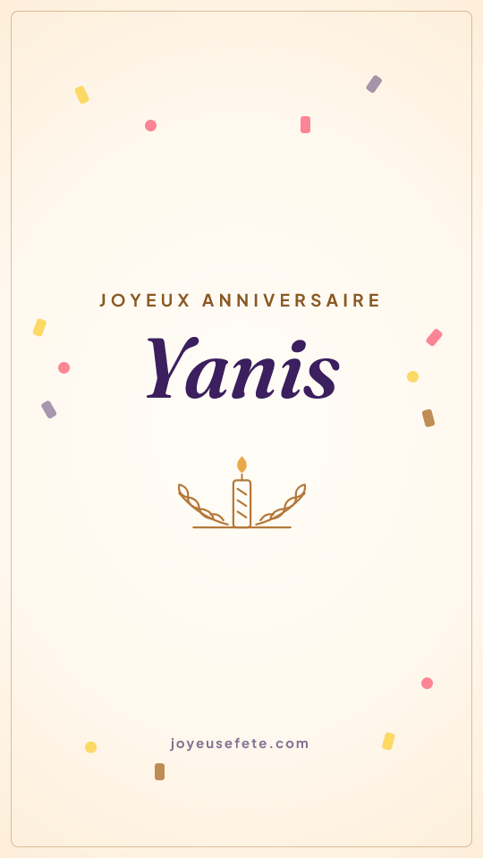 Image « Joyeux anniversaire Yanis » au format story