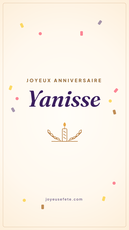 Image « Joyeux anniversaire Yanisse » au format story