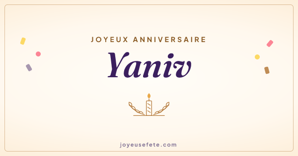 Image « Joyeux anniversaire Yaniv » au format large