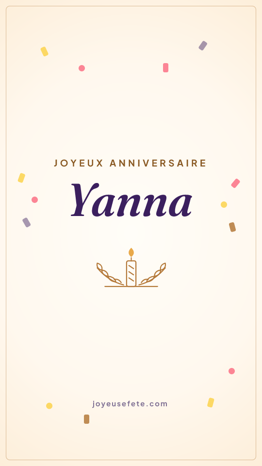 Image « Joyeux anniversaire Yanna » au format story