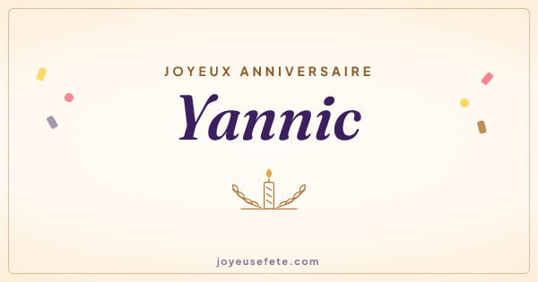 Image « Joyeux anniversaire Yannic » au format large