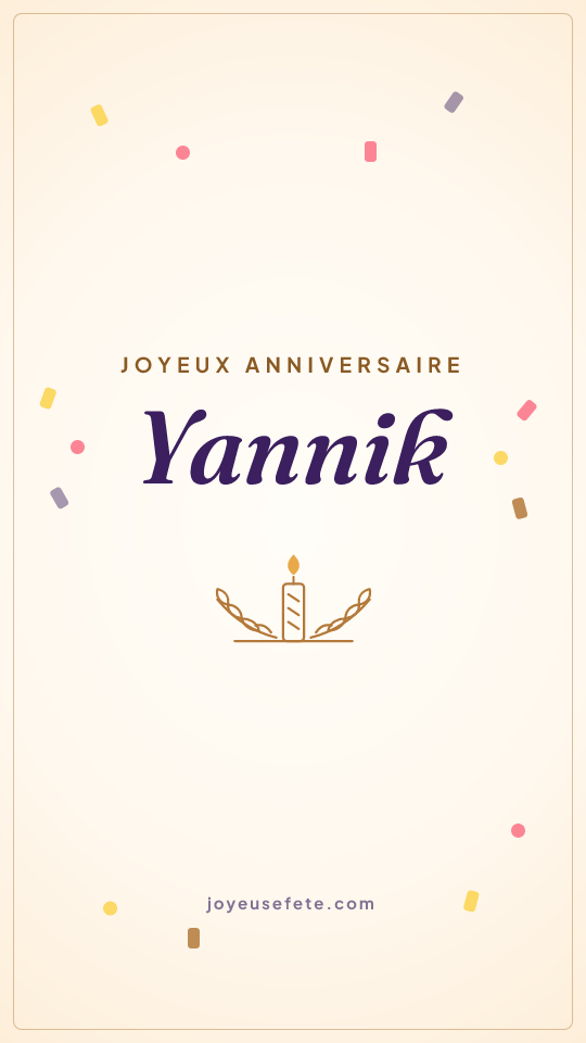 Image « Joyeux anniversaire Yannik » au format story