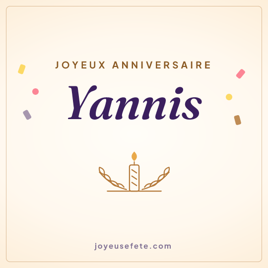 Image carrée « Joyeux anniversaire Yannis » pour WhatsApp