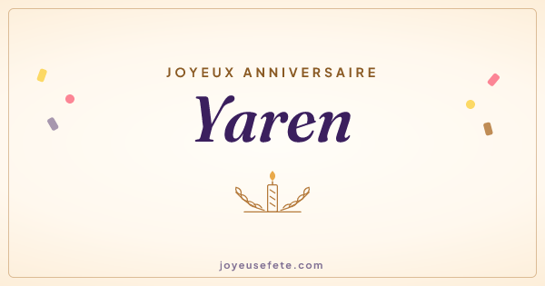 Image « Joyeux anniversaire Yaren » au format large