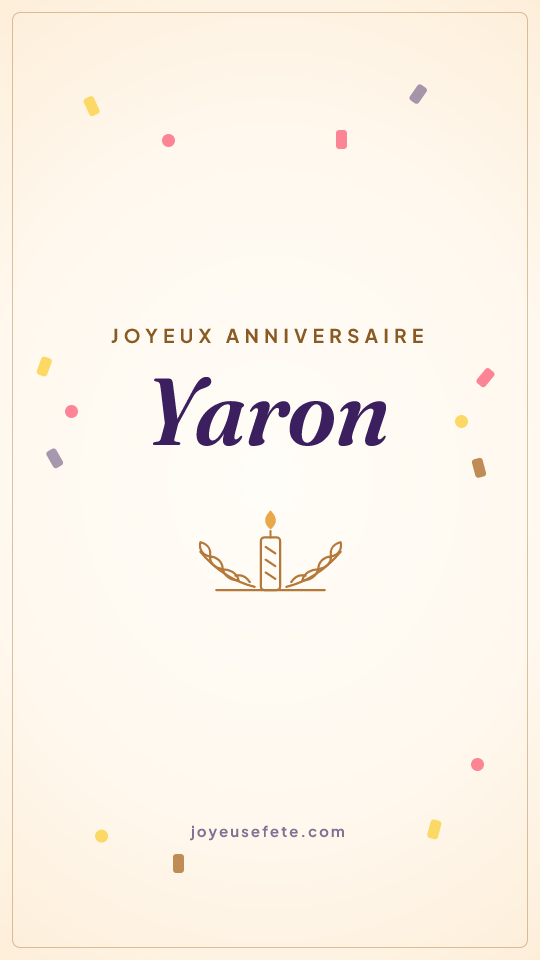 Image « Joyeux anniversaire Yaron » au format story