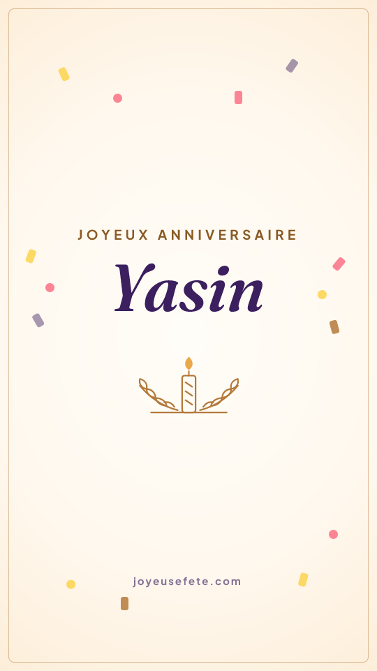 Image « Joyeux anniversaire Yasin » au format story