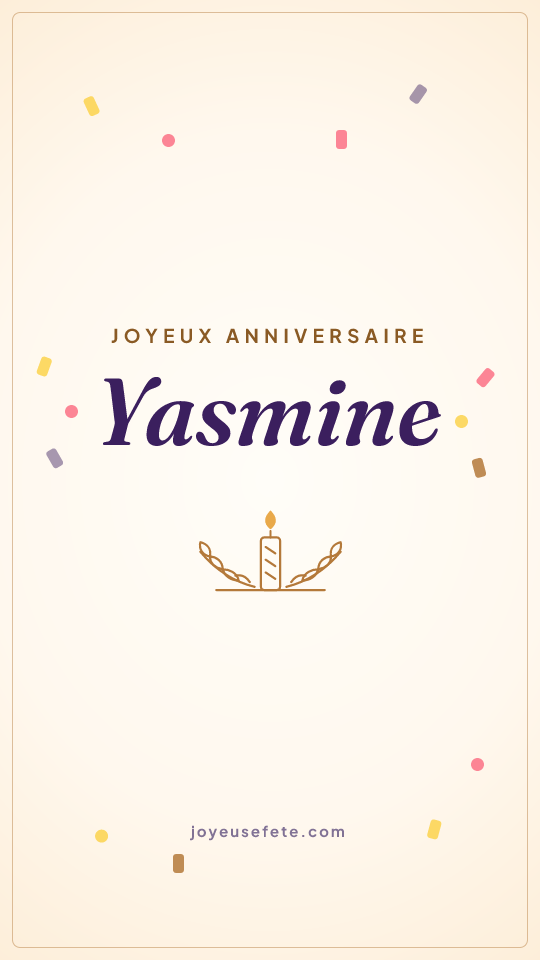 Image « Joyeux anniversaire Yasmine » au format story