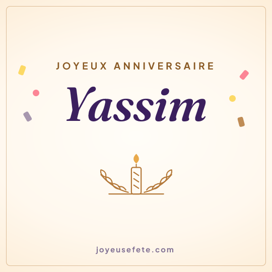 Image carrée « Joyeux anniversaire Yassim » pour WhatsApp