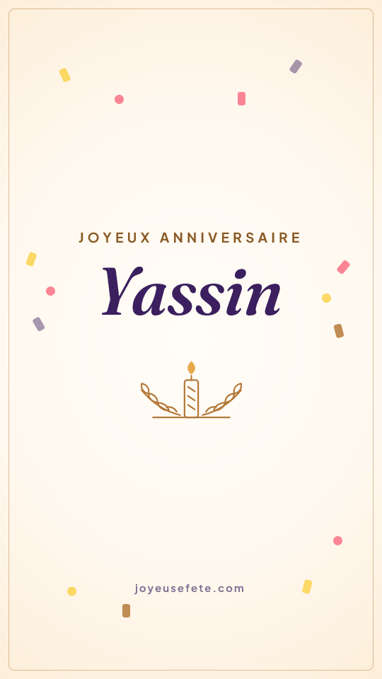 Image « Joyeux anniversaire Yassin » au format story
