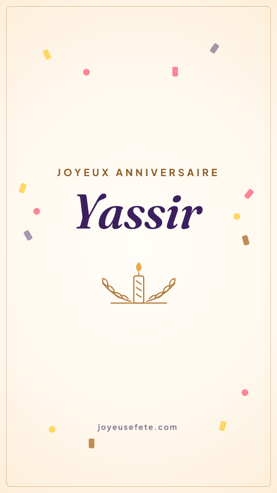 Image « Joyeux anniversaire Yassir » au format story