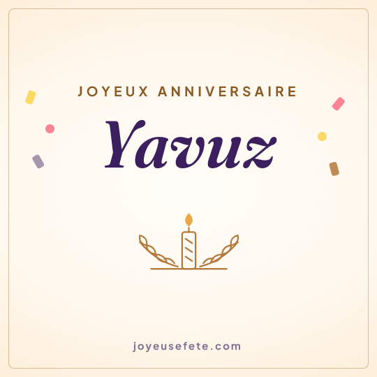Image carrée « Joyeux anniversaire Yavuz » pour WhatsApp